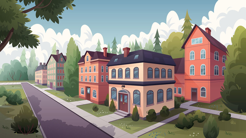 Screenshot of the town background