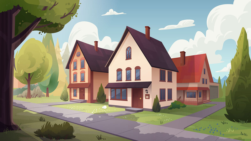 Screenshot of the village background